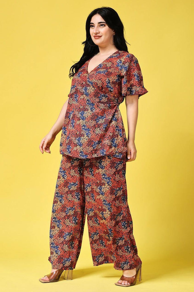 Model wearing Poly Crepe Co-ord Set with Pattern type: Floral-5