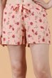 Peach Floral Printed Shorts