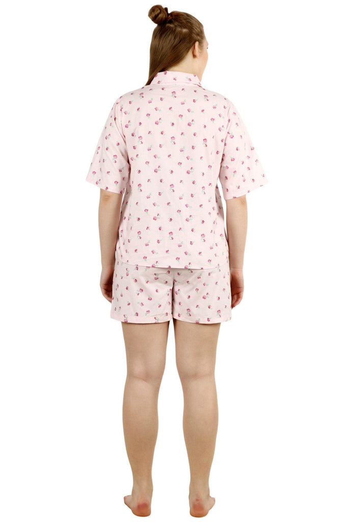 Model wearing Cotton Night Suit Set with Pattern type: Floral-2