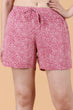Pink Small Floral Printed Shorts