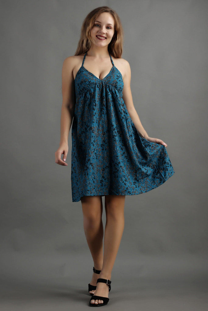 Model wearing Rayon Mini Dress with Pattern type: Floral-3