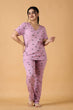 Purple Penguin All Over Printed Night Suit Set
