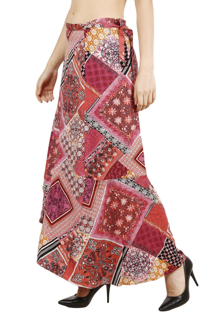 Model wearing Rayon Maxi Skirt with Pattern type: Rangoli-3