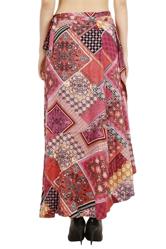 Model wearing Rayon Maxi Skirt with Pattern type: Rangoli-4