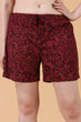 Red & Black Animal Printed Shorts