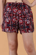 Red & Blue Floral Printed Shorts