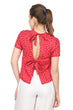 Red & White Polka Dots Printed Back Tie Top