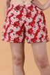 Red Floral Printed Shorts