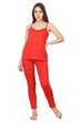 Red Solid Night Suit Set