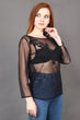 Sheer Top with Floral Patch