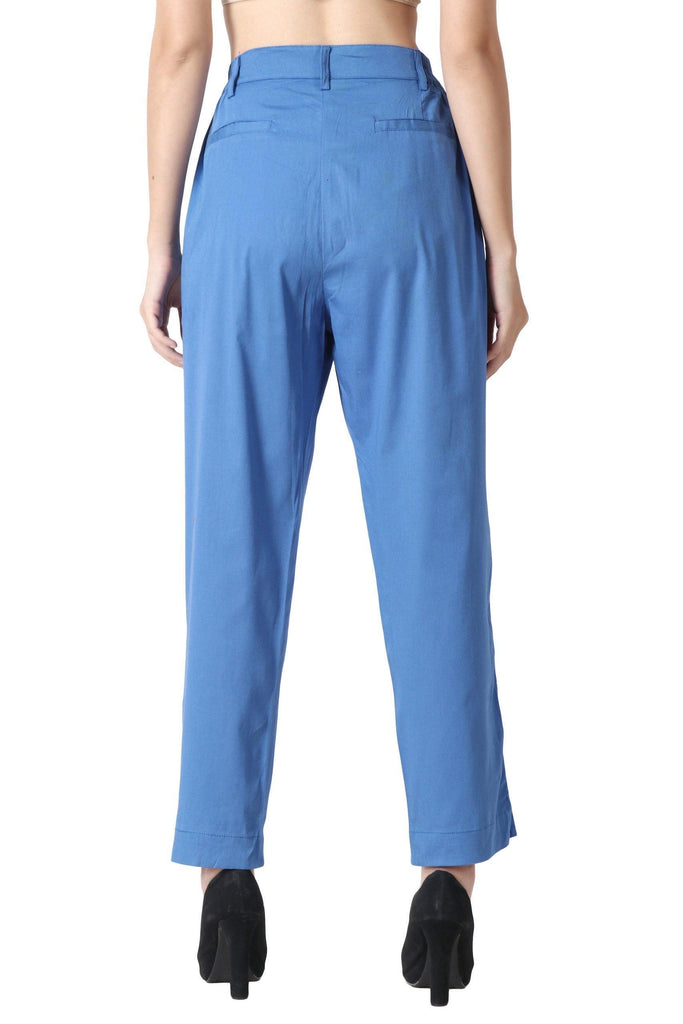Model wearing Cotton Poplin Pant with Pattern type: Solid-5