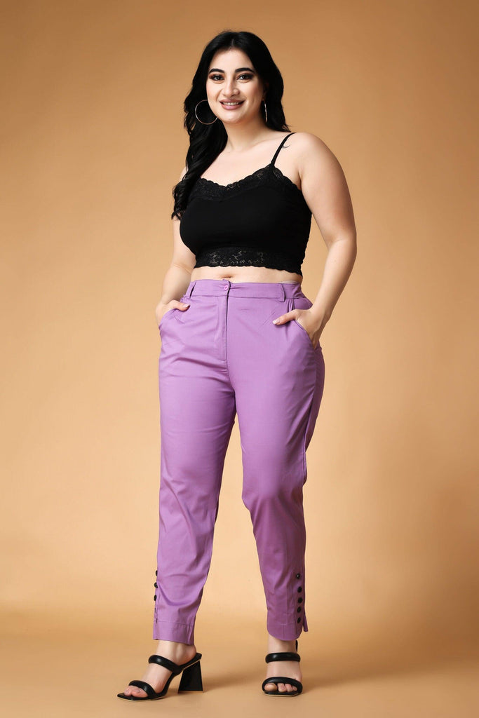 Model wearing Cotton Poplin Pant with Pattern type: Solid-8