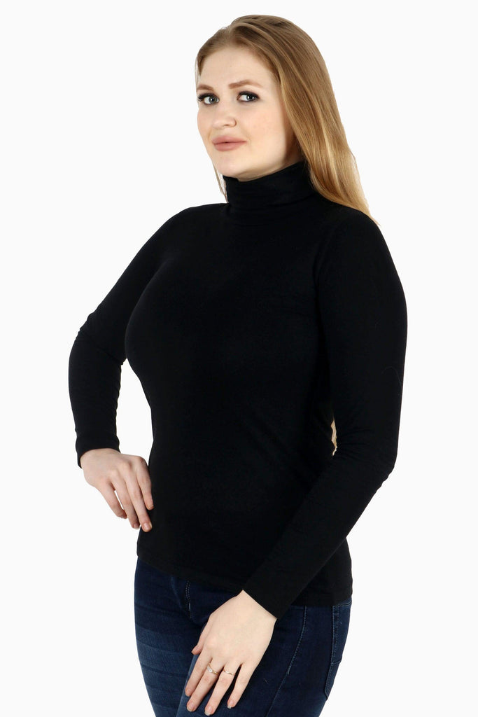 Model wearing Viscose Lycra Top with Pattern type: Solid-7