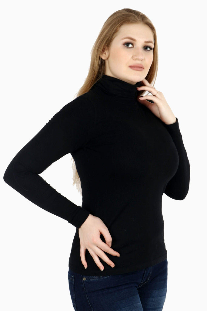 Model wearing Viscose Lycra Top with Pattern type: Solid-9