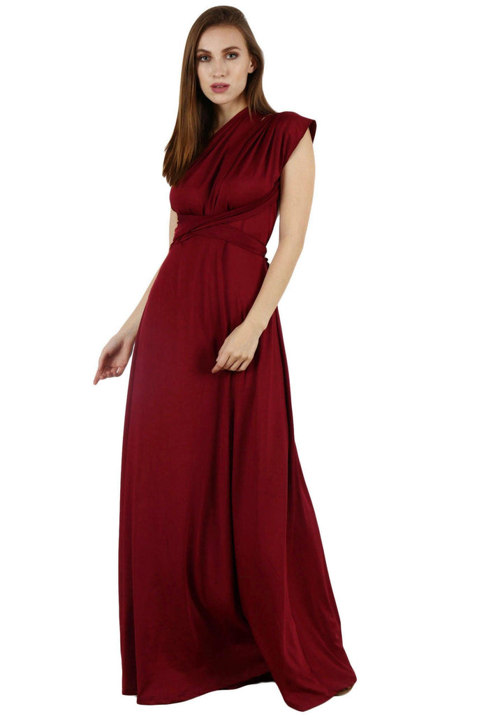 Model wearing Poly Lycra Maxi Dress with Pattern type: Solid-16