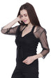 Solid Sheer Shrug with Three Quarter Sleeves