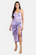 Solid Top with Slit Skirt-Light Purple
