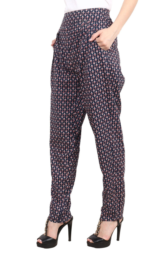 Model wearing Viscose Trousers with Pattern type: Triangular-3