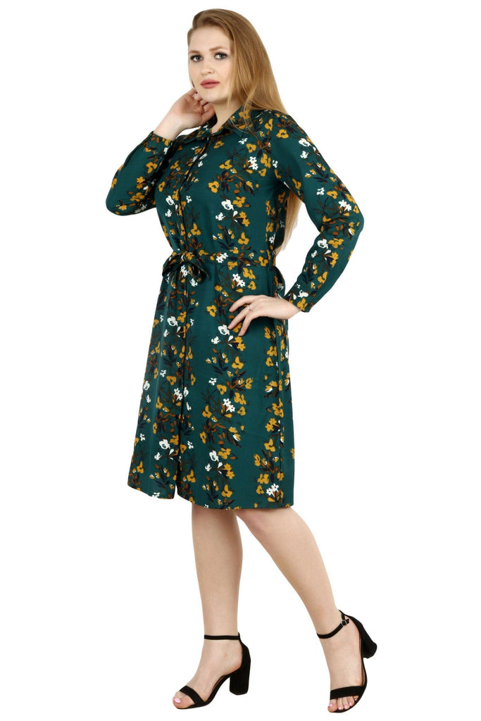 Model wearing Polyester Midi Dress with Pattern type: Floral-3