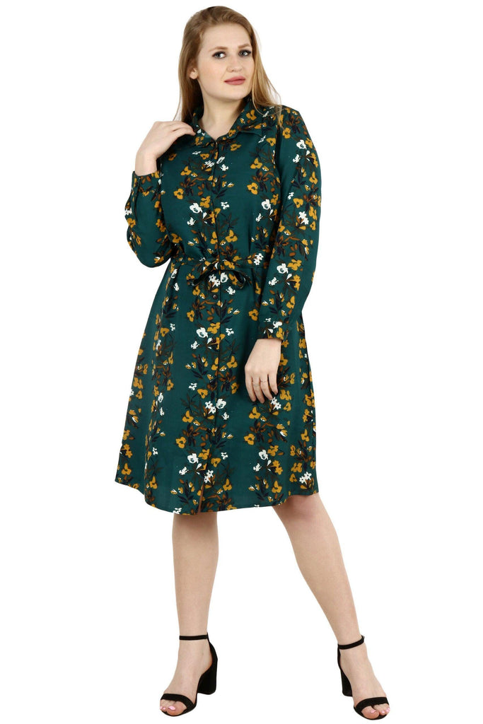 Model wearing Polyester Midi Dress with Pattern type: Floral-5