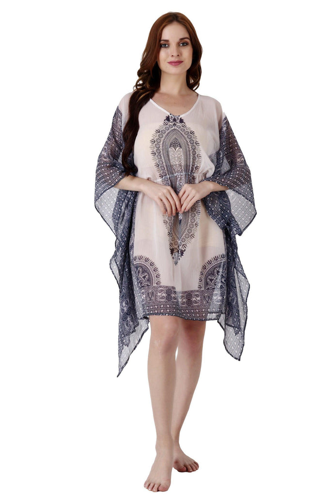 Model wearing Polyester Kaftan with Pattern type: Abstract-1