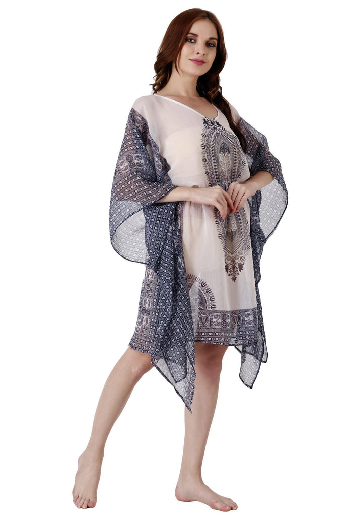 Model wearing Polyester Kaftan with Pattern type: Abstract-3