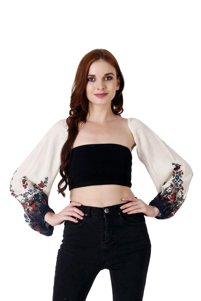Model wearing Rayon Sleeves with Pattern type: Floral-1