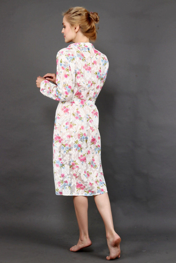 Model wearing Polyster Georgette Midi Dress with Pattern type: Floral-5