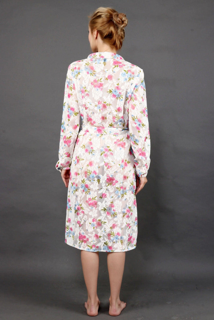 Model wearing Polyster Georgette Midi Dress with Pattern type: Floral-7