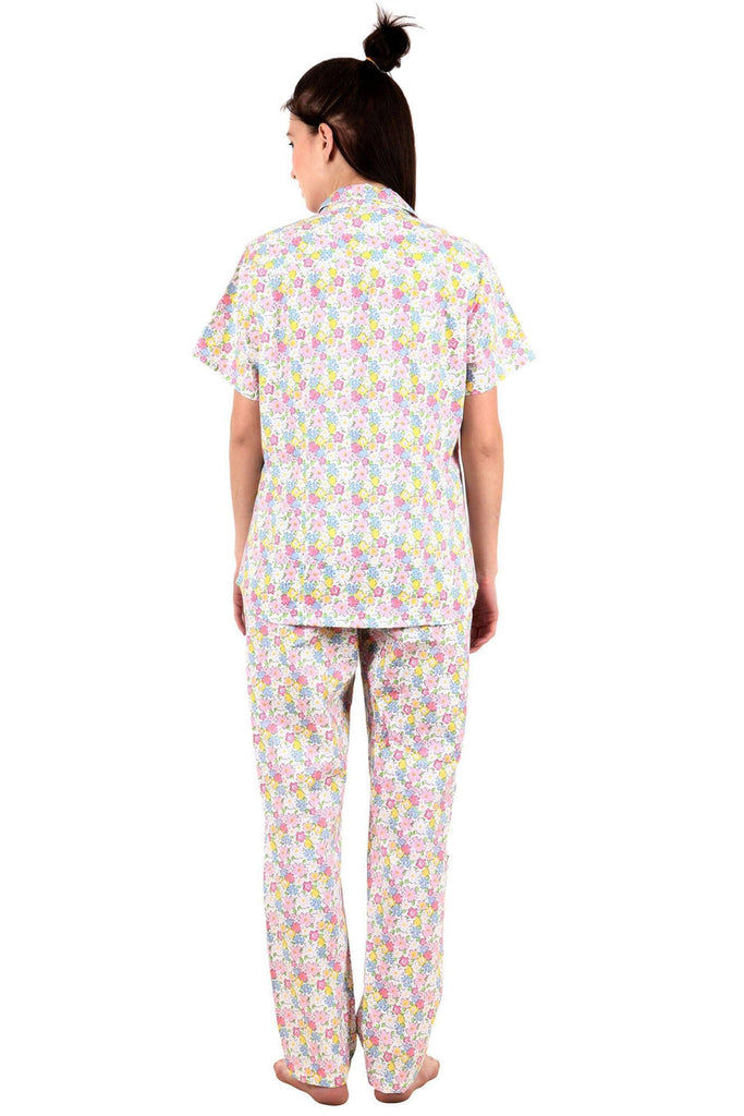 Model wearing Cotton Night Suit Set with Pattern type: Floral-8
