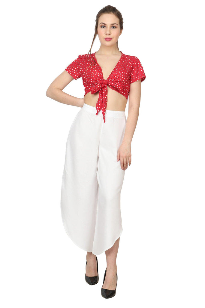 Model wearing Rayon Shrug with Pattern type: Polka Dots-6