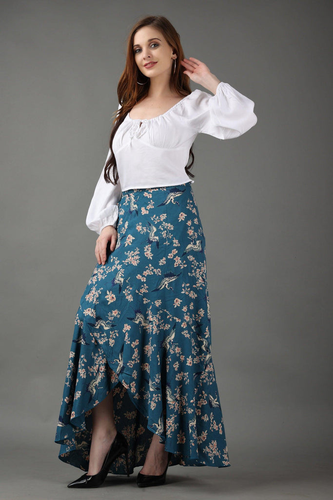 Model wearing Rayon Co-ord Set with Pattern type: Floral-1
