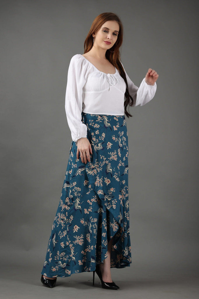 Model wearing Rayon Co-ord Set with Pattern type: Floral-4
