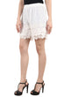 White Solid Knitted Shorts