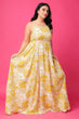 Yellow & White Floral Printed Maxi Dress