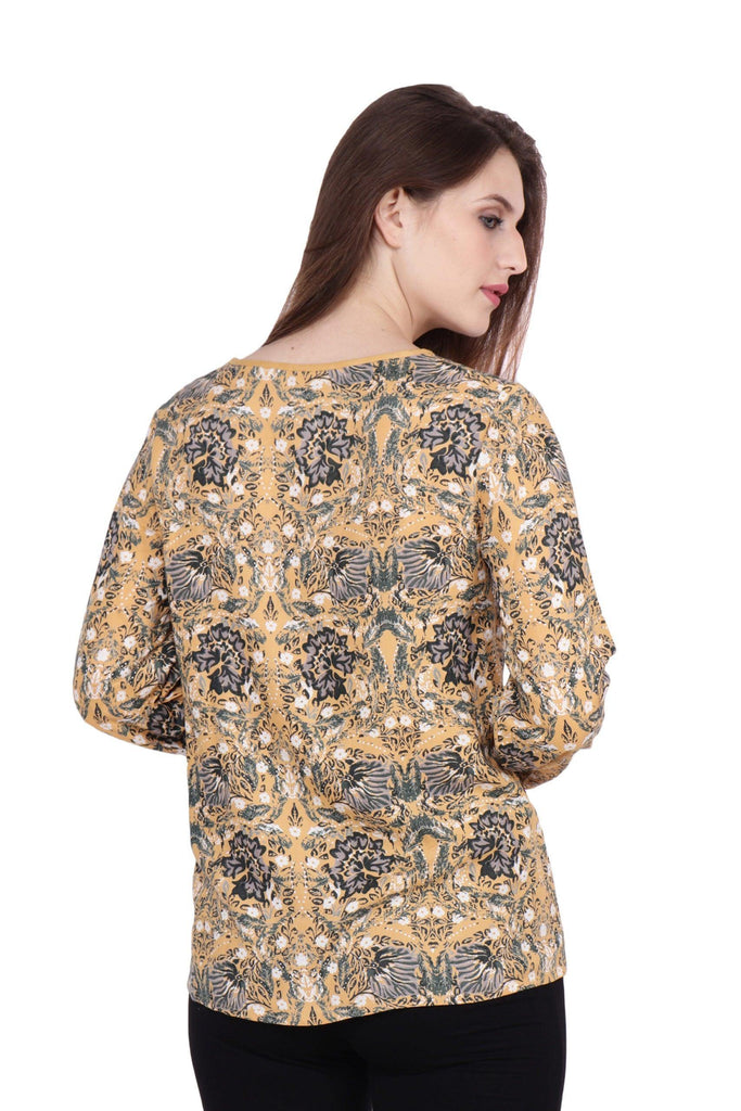 Model wearing Viscose Top with Pattern type: Floral-4