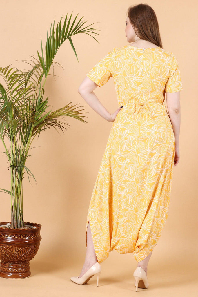 Model wearing Rayon Jumpsuit with Pattern type: Floral-3