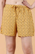 Yellow Small Floral Printed Shorts