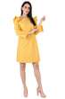 Yellow Solid Dress with Frill Sleeves