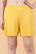 Yellow Solid Loose Shorts