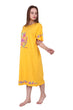 Yellow Solid Night Dress with Floral Patch